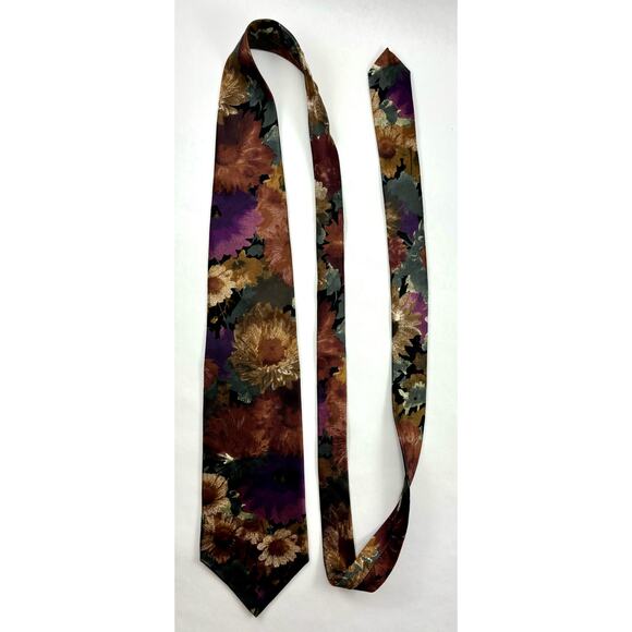 MIV Silk Tie Hand Made in Italy 1980s Floral Vintage - Picture 11 of 16